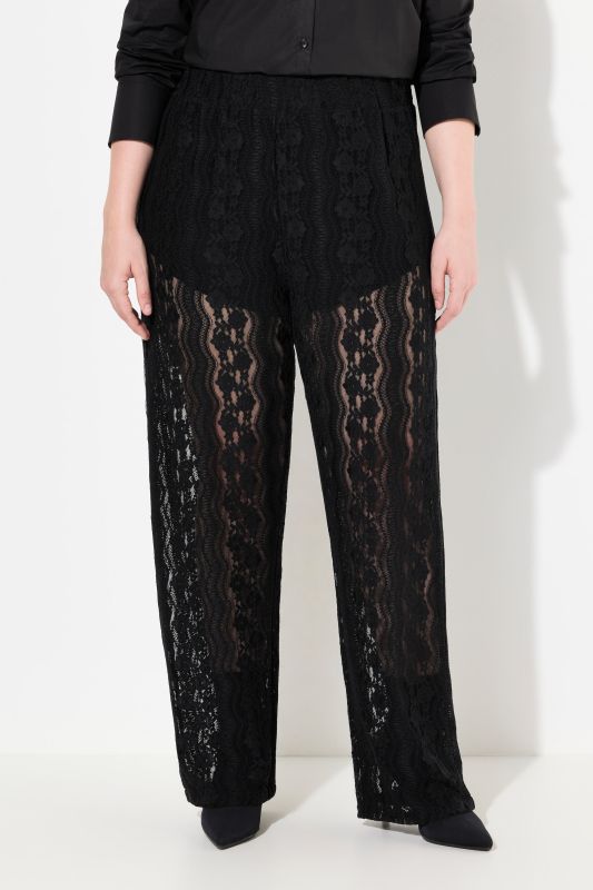 Sheer Striped Lace Pants