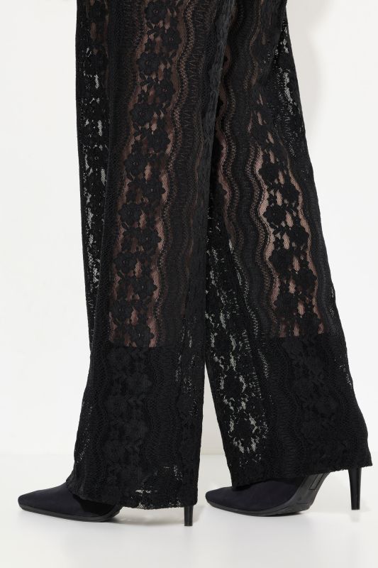 Sheer Striped Lace Pants