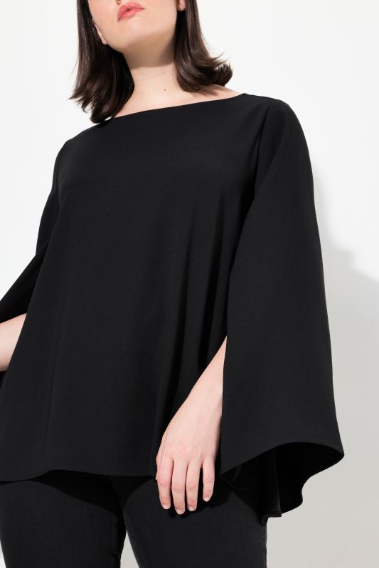 Boat Neck Cape Blouse