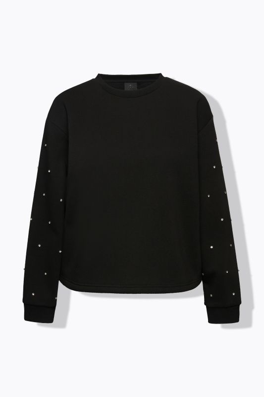 Rhinestone Sleeve Sweatshirt