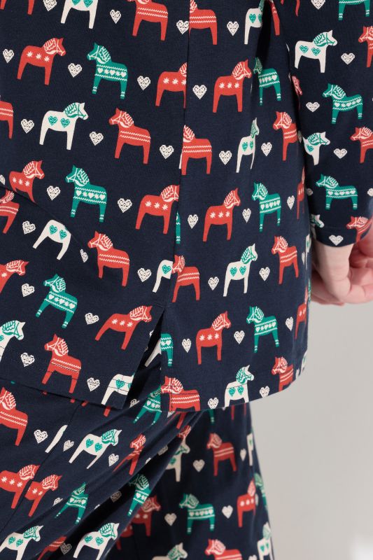 Eco Cotton Horse Print Long Sleeve Pajama Top