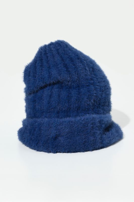 Fluffy Ribbed Knit Hat