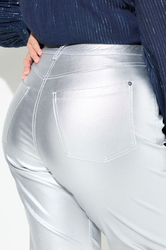 Metallic Stretch Fit Mom Jeans