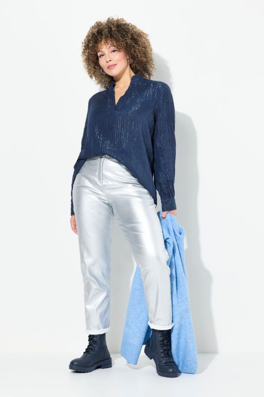 Metallic Stretch Fit Mom Jeans