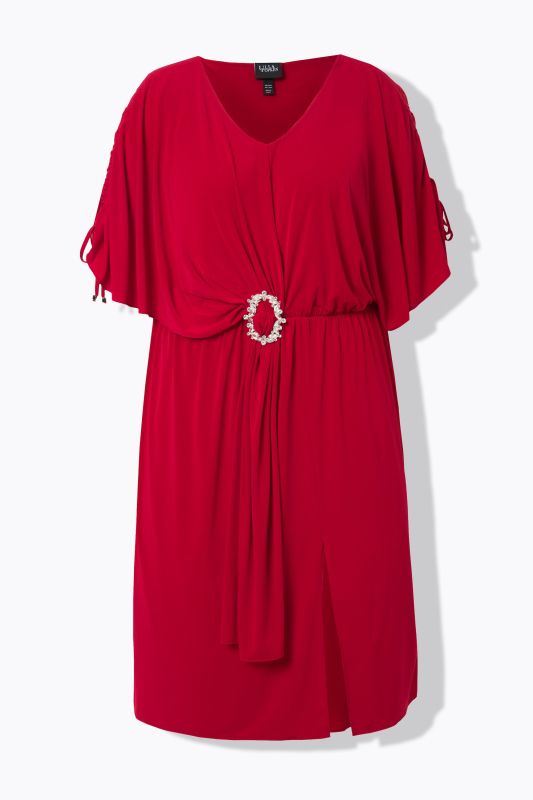 Gathered Sleeve Midi Dress