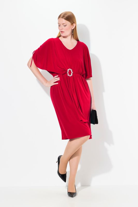 Gathered Sleeve Midi Dress