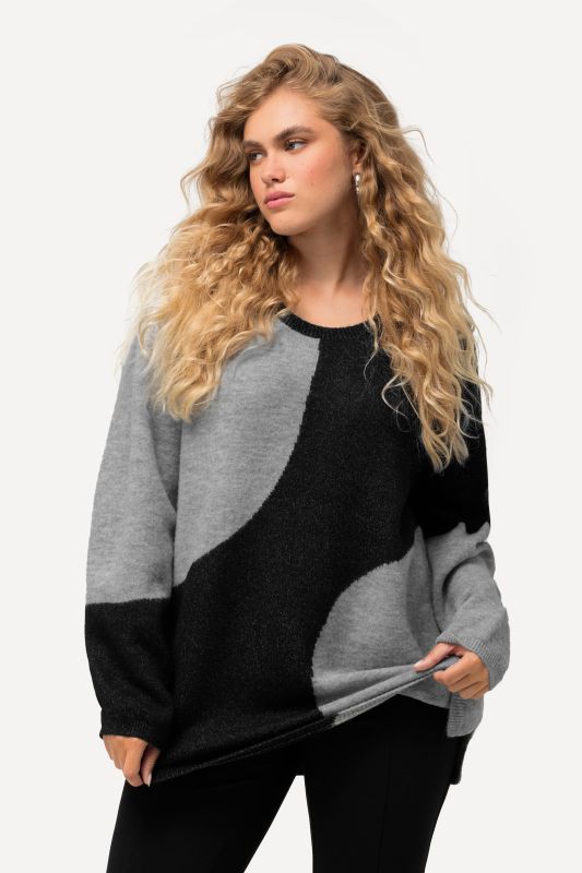 Colorblock Knit Long Sleeve Sweater