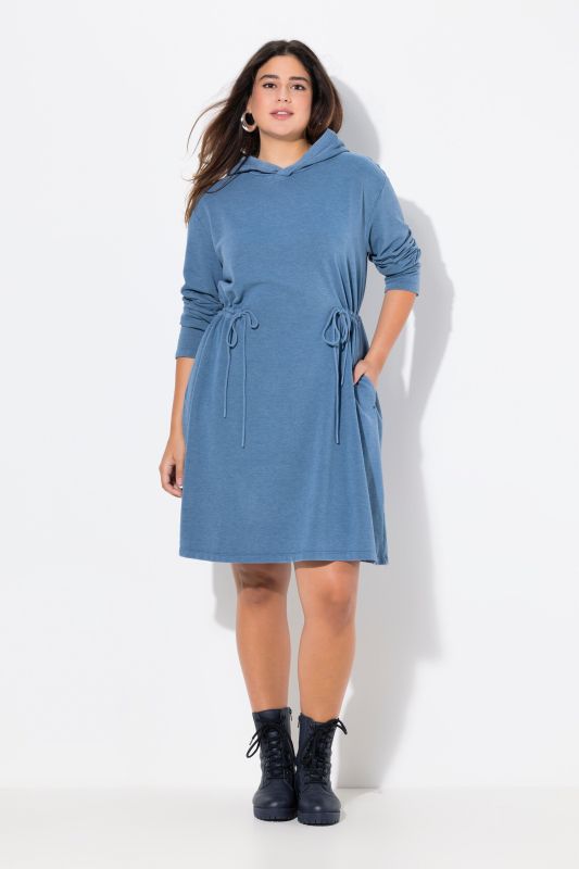 Hooded Drawstring Waist Sweatshirt Dress