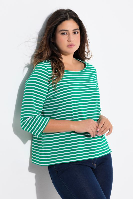 Striped 3/4 Sleeve Tee