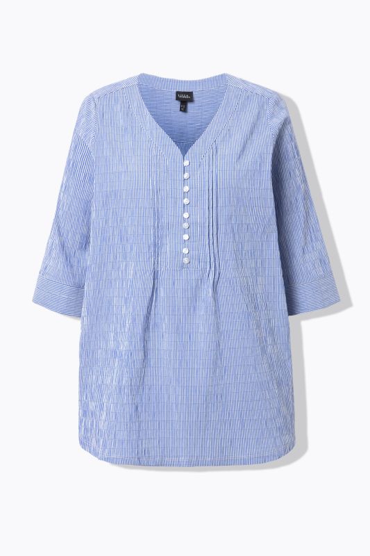 Textured Stripe Pintuck Shirt