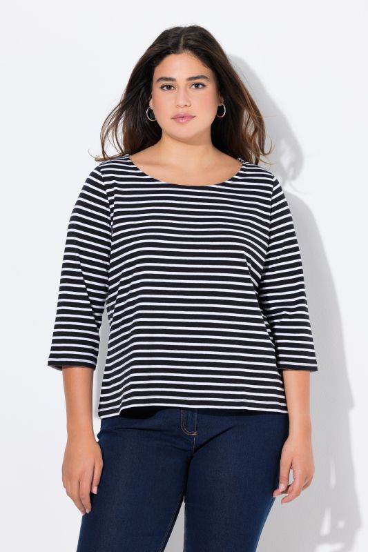 Striped 3/4 Sleeve Tee