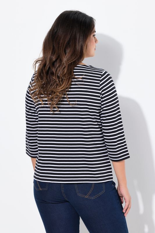 Striped 3/4 Sleeve Tee