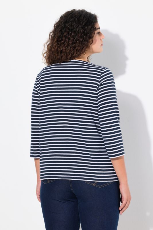 Striped 3/4 Sleeve Tee