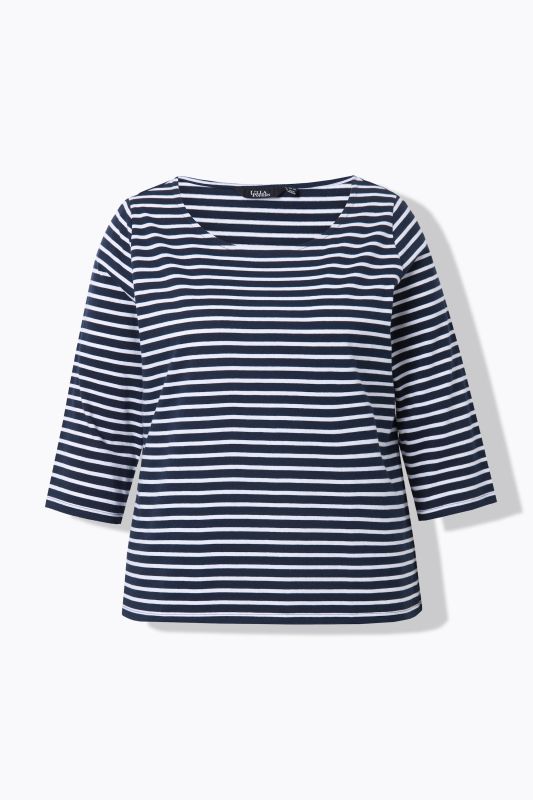 Striped 3/4 Sleeve Tee