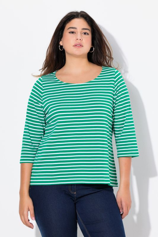 Striped 3/4 Sleeve Tee