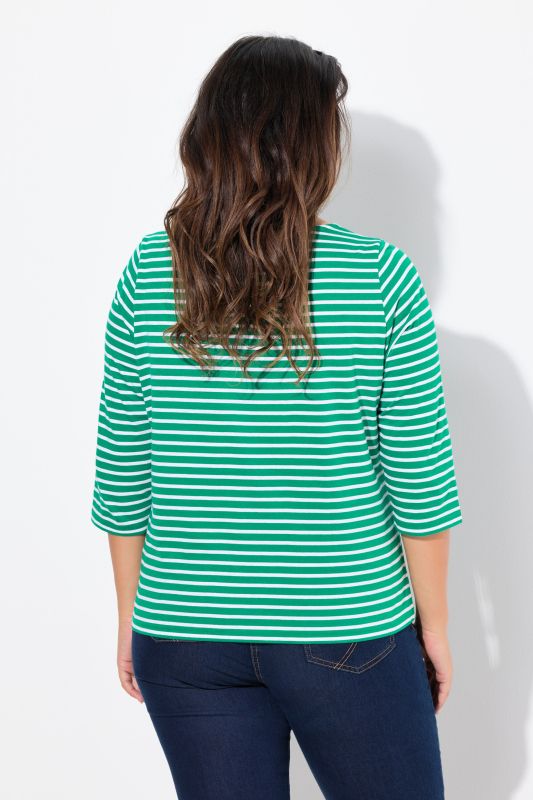 Striped 3/4 Sleeve Tee