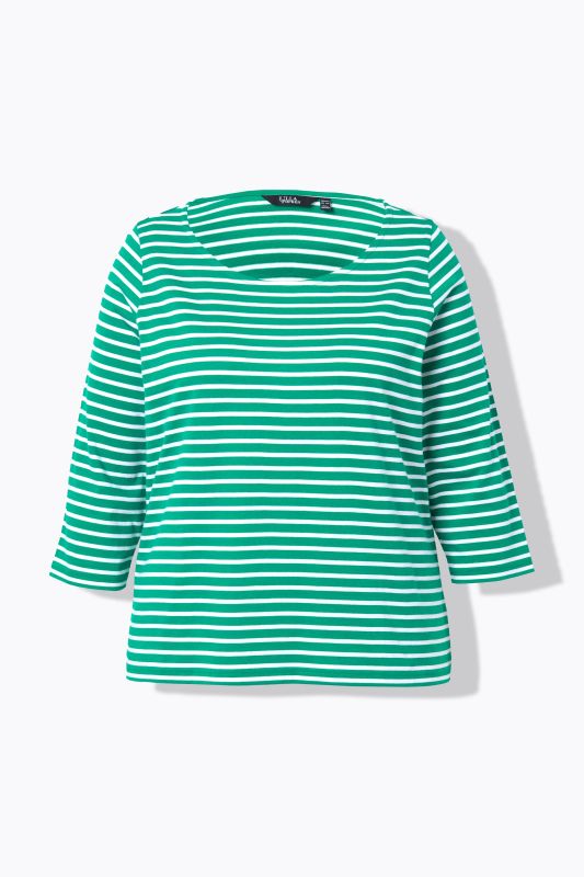 Striped 3/4 Sleeve Tee