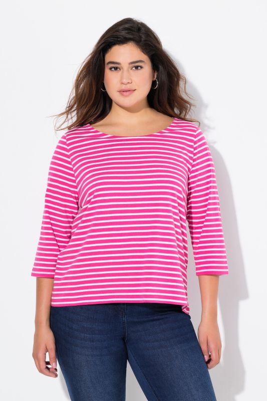 Striped 3/4 Sleeve Tee