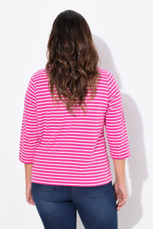 Striped 3/4 Sleeve Tee