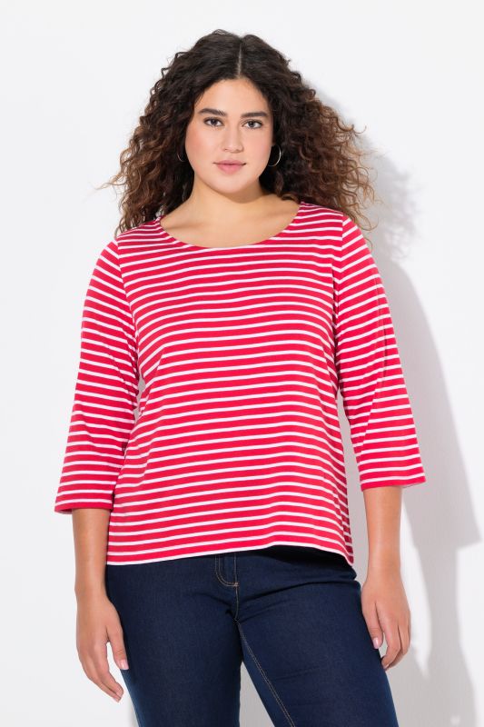 Striped 3/4 Sleeve Tee