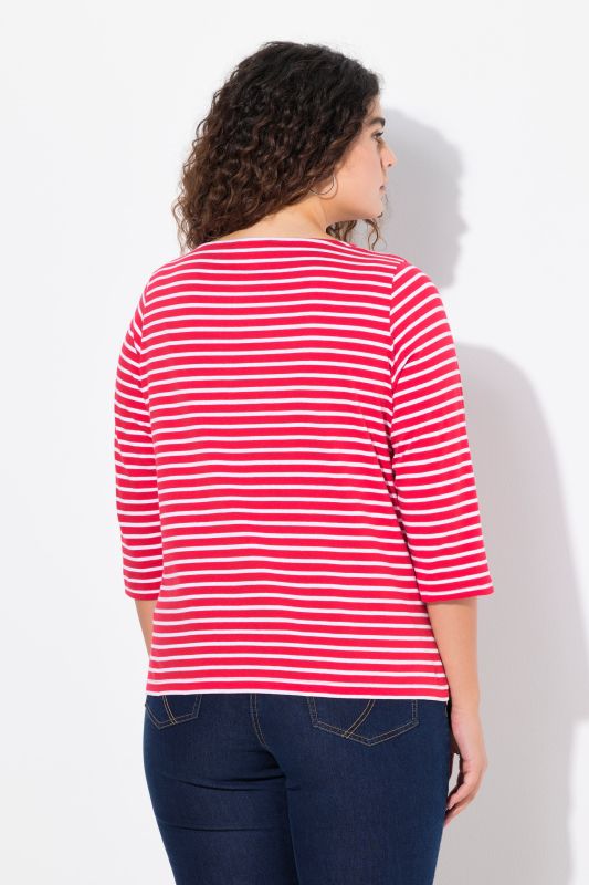 Striped 3/4 Sleeve Tee