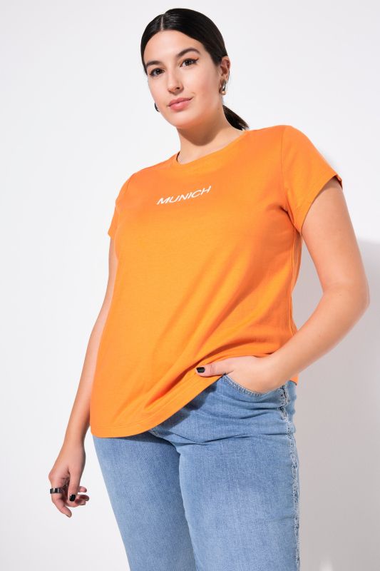 T-shirt, slim classic, embroidery, half sleeves