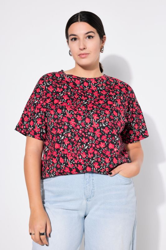 T-shirt, oversized, flower print, half sleeves