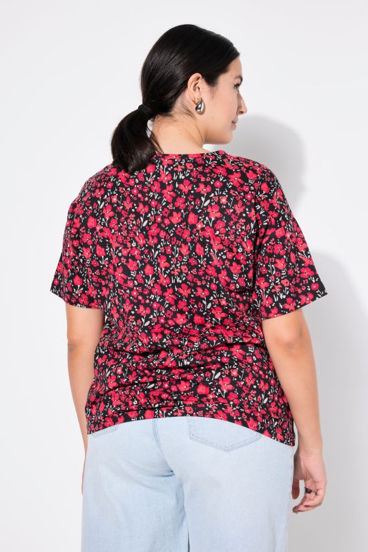 T-shirt, oversized, flower print, half sleeves