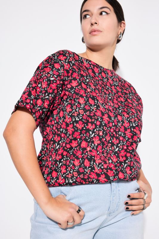 T-shirt, oversized, flower print, half sleeves