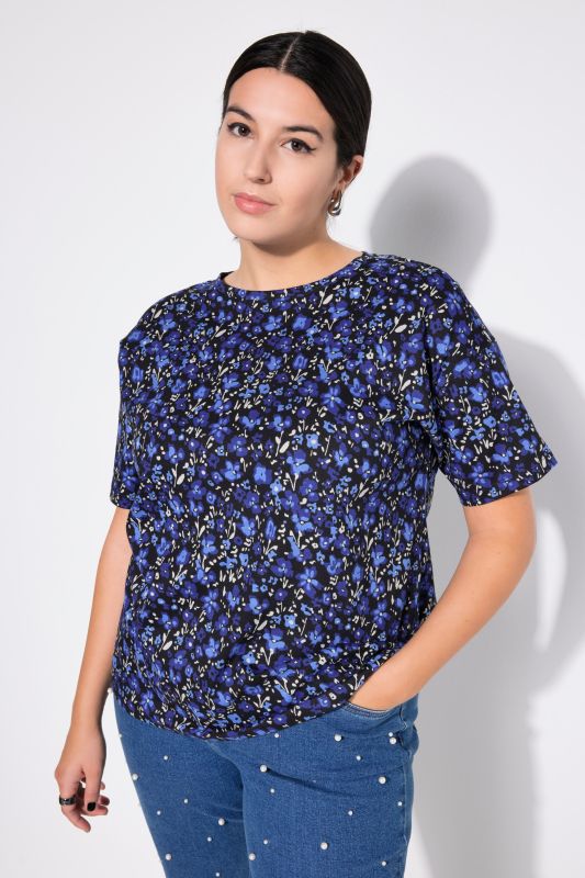 T-shirt, oversized, flower print, half sleeves