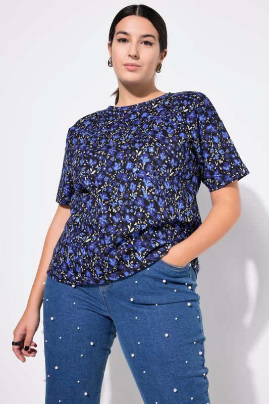 T-shirt, oversized, flower print, half sleeves