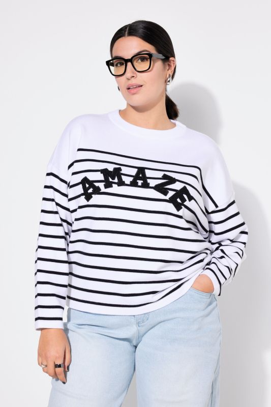 Sweater, oversized, Breton stripes, statement