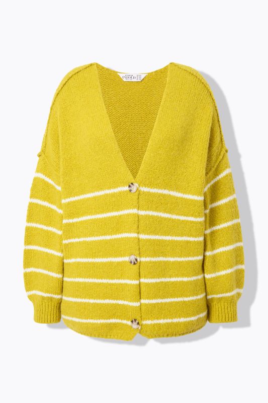 Cardigan, oversized, Breton stripes, long sleeve