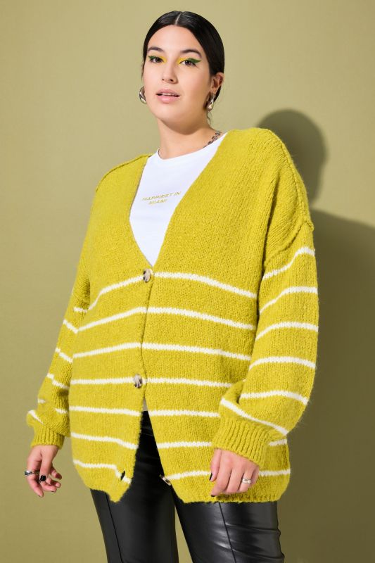 Cardigan, oversized, Breton stripes, long sleeve