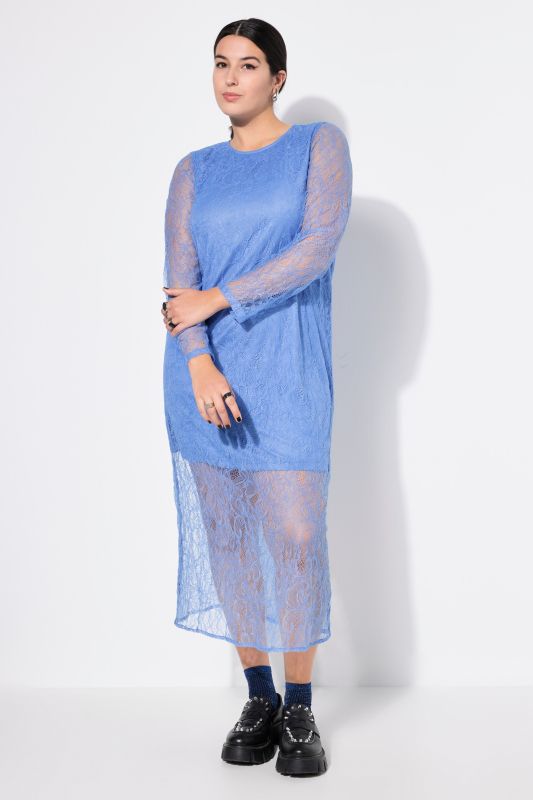 Midi Dress, Slim Shape, Lace, Long Sleeve