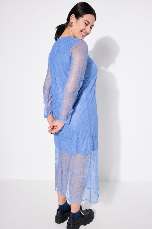 Midi Dress, Slim Shape, Lace, Long Sleeve