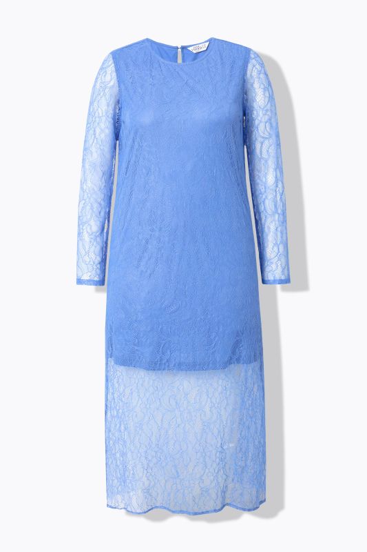 Midi Dress, Slim Shape, Lace, Long Sleeve