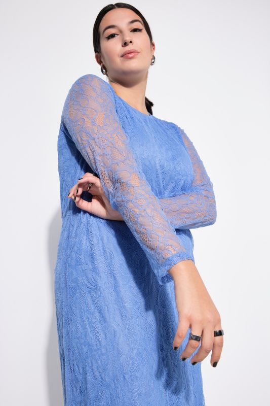 Midi Dress, Slim Shape, Lace, Long Sleeve