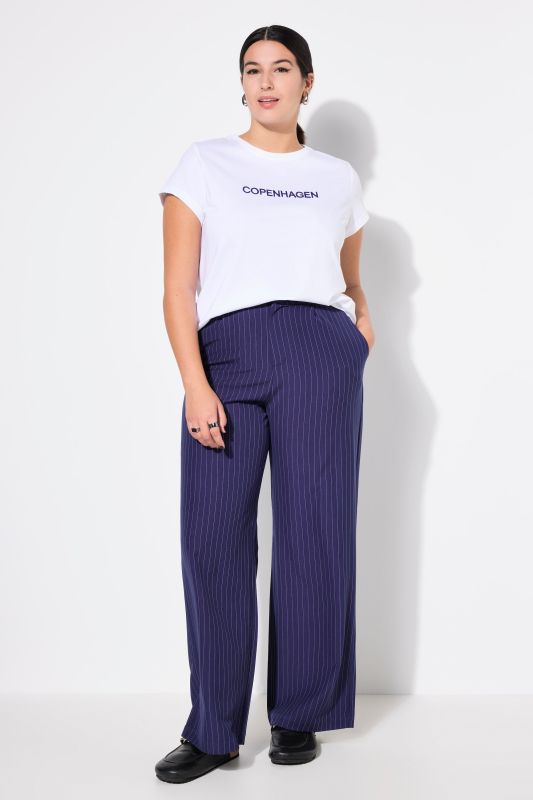 Pants, Wide Legs, High Waist, Pinstripe