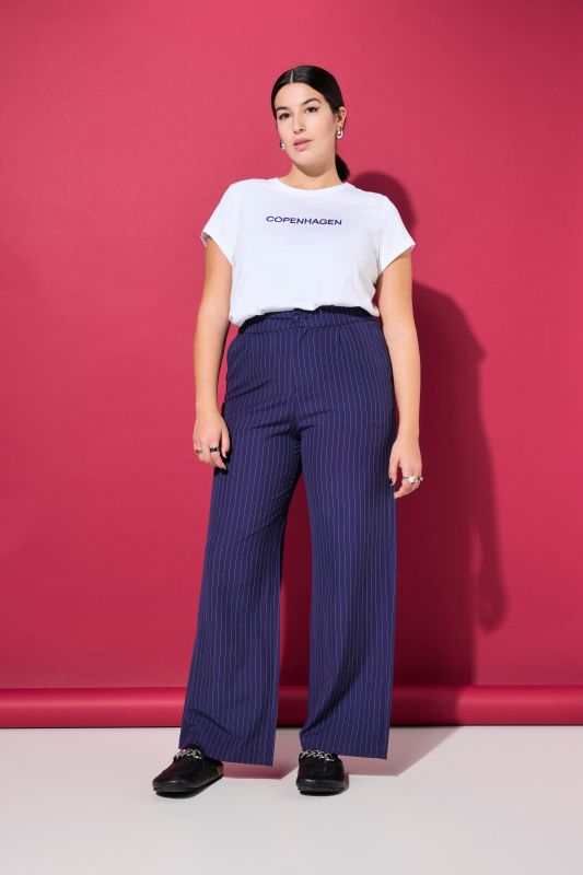 Pants, Wide Legs, High Waist, Pinstripe