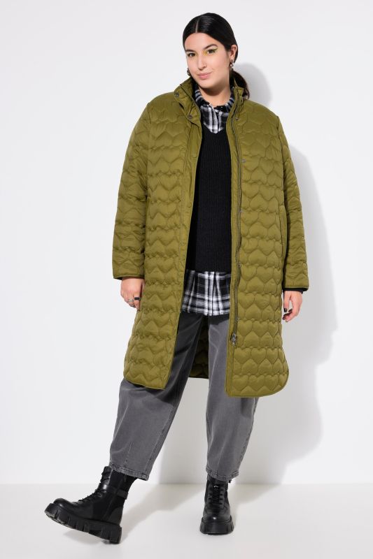 Quilted coat, loose shape, HEART quilted