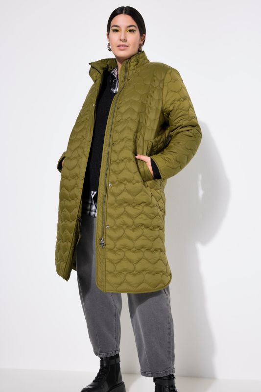 Quilted coat, loose shape, HEART quilted