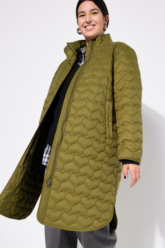 Quilted coat, loose shape, HEART quilted