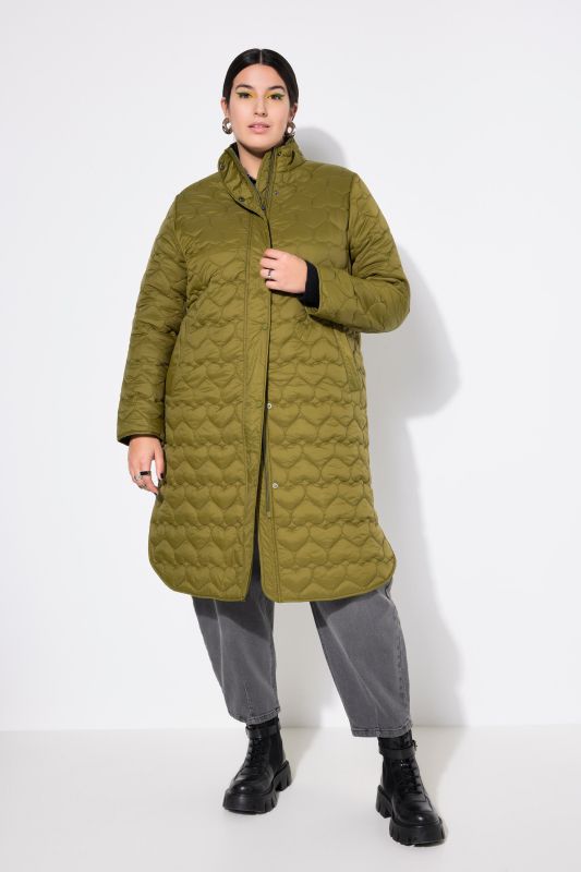 Quilted coat, loose shape, HEART quilted