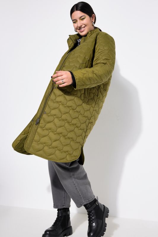 Quilted coat, loose shape, HEART quilted