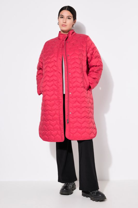 Quilted coat, loose shape, HEART quilted