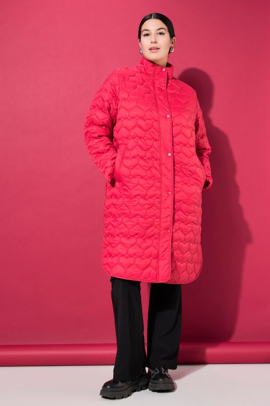 Quilted coat, loose shape, HEART quilted