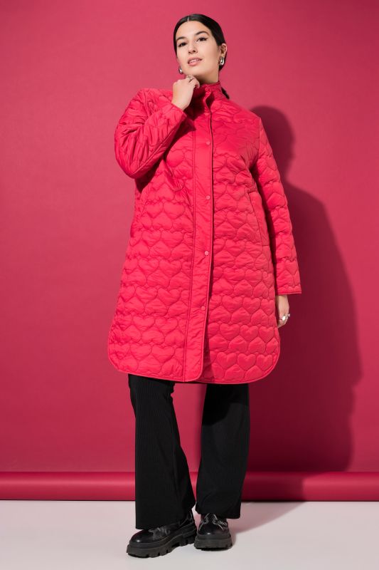 Quilted coat, loose shape, HEART quilted