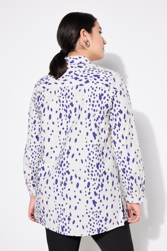 shirt blouse, boxy shape, speckled print