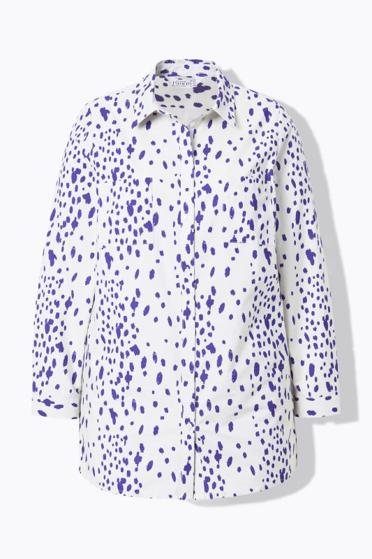 shirt blouse, boxy shape, speckled print